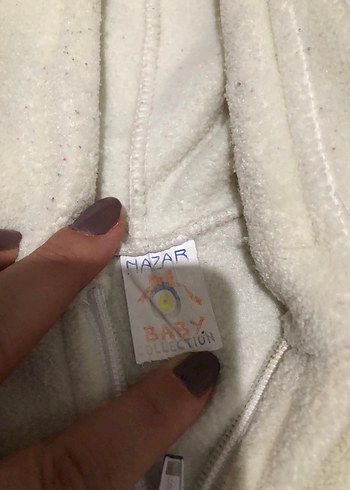 Nakışlı Beyaz Bebek Erkek ceketi - Görsel 2