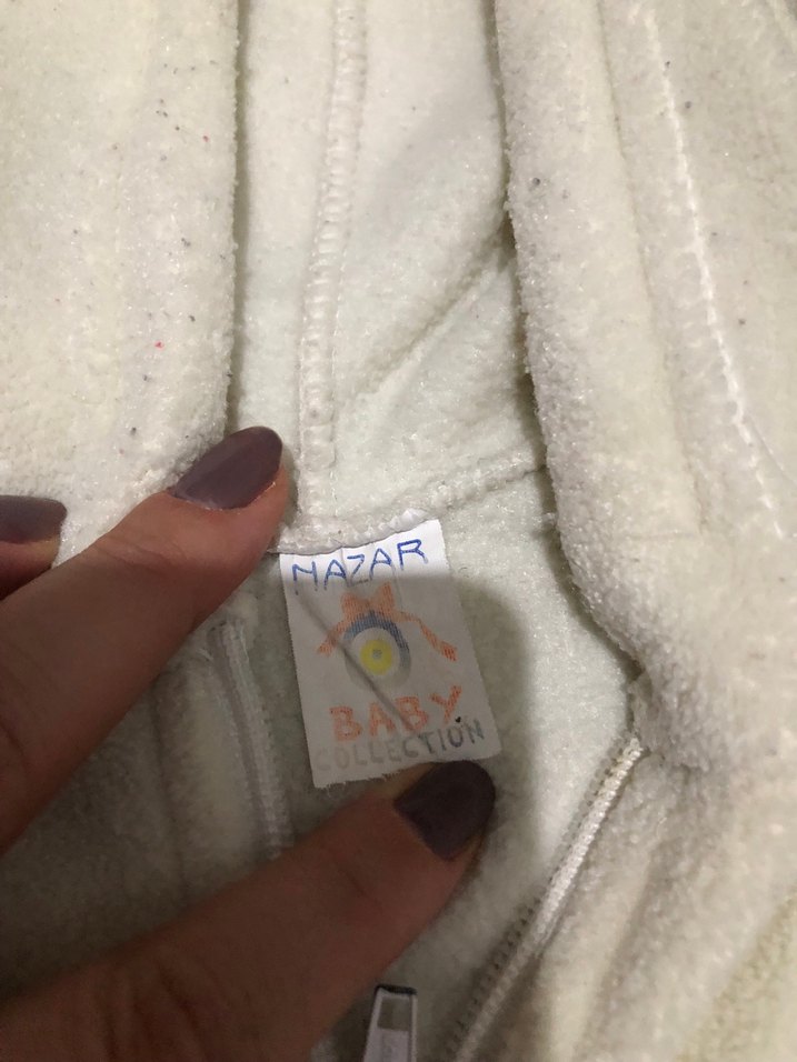 Nakışlı Beyaz Bebek Erkek ceketi - Görsel 2