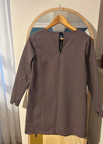 Mango Uzun Kollu Kahverengi Triko Elbise - Görsel 4