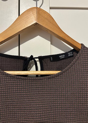 Mango Uzun Kollu Kahverengi Triko Elbise - Görsel 2