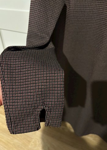 Mango Uzun Kollu Kahverengi Triko Elbise - Görsel 3