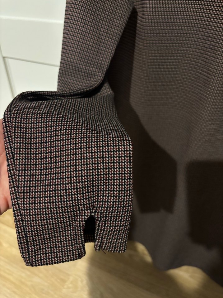 Mango Uzun Kollu Kahverengi Triko Elbise - Görsel 3