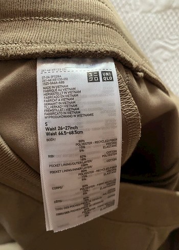 Uniqlo Unıqlo Kadın Bej Kumaş Kemerli Pantolon