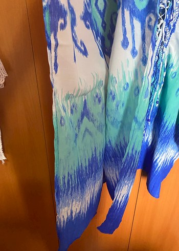 Zara Boncuklu Batik Desenli Tunik Elbise