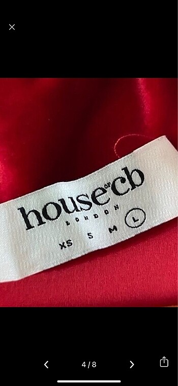 House Of Holland House?cb Kırmızı Anvelop Abiye Kadife Elbise