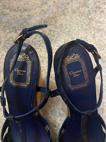 39 Beden Christian Dior Hasır & Önü Rugan Açık Ayakkabı