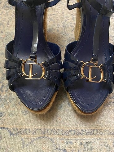 Dior Christian Dior Hasır & Önü Rugan Açık Ayakkabı
