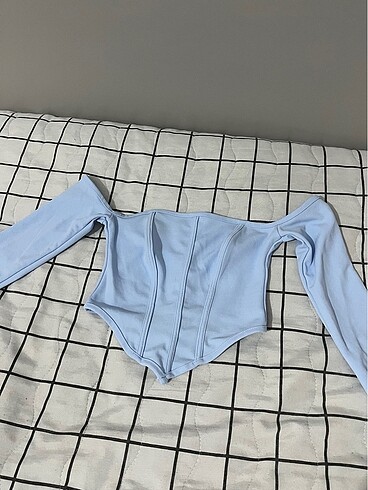 Bebek mavisi kollu crop