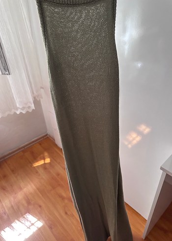 Dilvin Kadın Haki Uzun Askılı Elbise