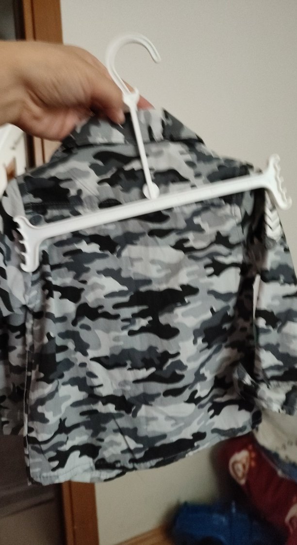 Gri Kamuflajlı Erkek Çocuk Uzun Kollu Gömlek - Görsel 4