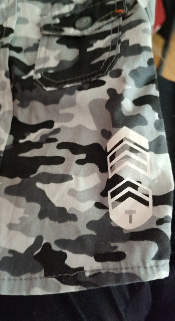 Gri Kamuflajlı Erkek Çocuk Uzun Kollu Gömlek - Görsel 5