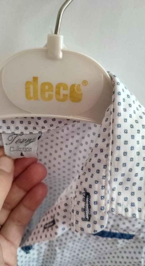 Erkek Çocuk Beyaz Kısa Kollu Baskılı Gömlek - Görsel 3