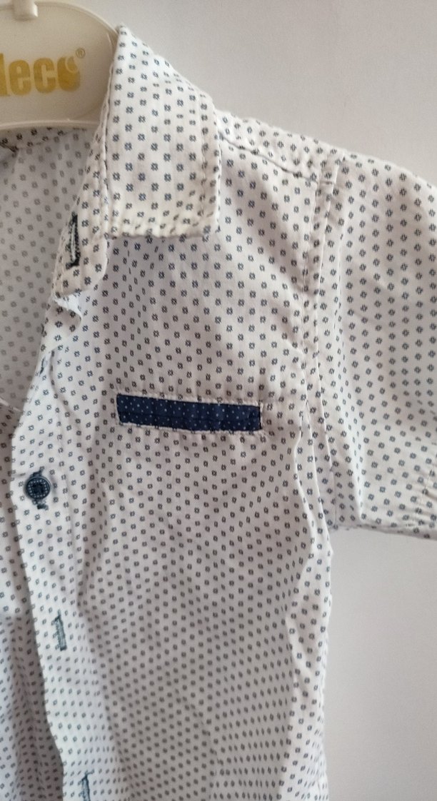 Erkek Çocuk Beyaz Kısa Kollu Baskılı Gömlek - Görsel 2