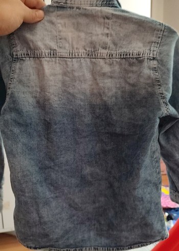 Erkek Çocuk Gri Denim Uzun Kollu Gömlek - Görsel 6