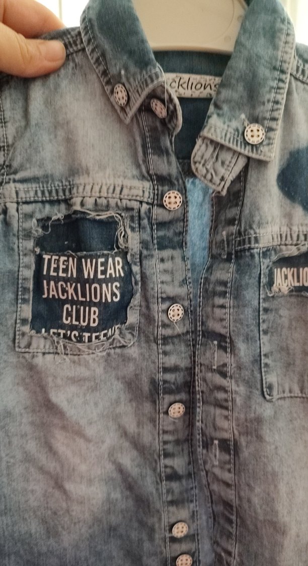 Erkek Çocuk Gri Denim Uzun Kollu Gömlek - Görsel 2