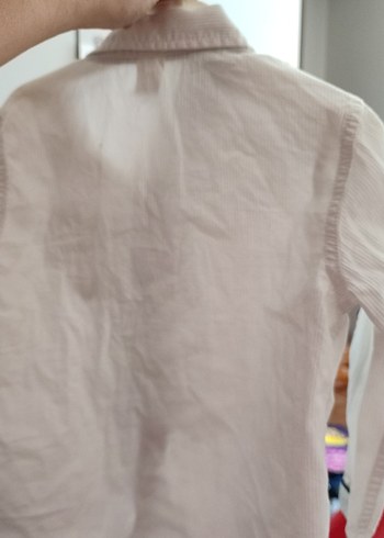 Düğmeli Erkek Çocuk Beyaz Pamuk Gömlek - Görsel 6