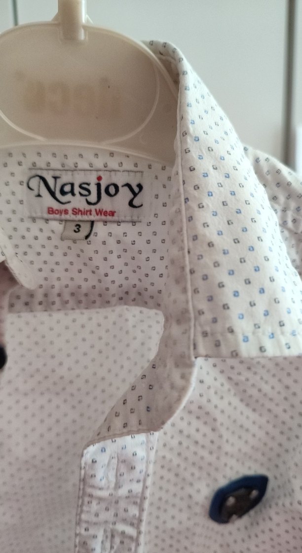 Düğmeli Beyaz Erkek Çocuk Gömlek - Görsel 2