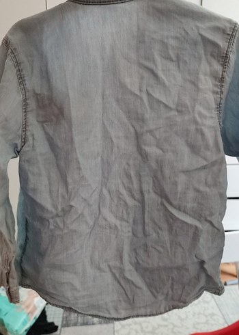 Gri Denim Erkek Çocuk Uzun Kollu Gömlek - Görsel 5