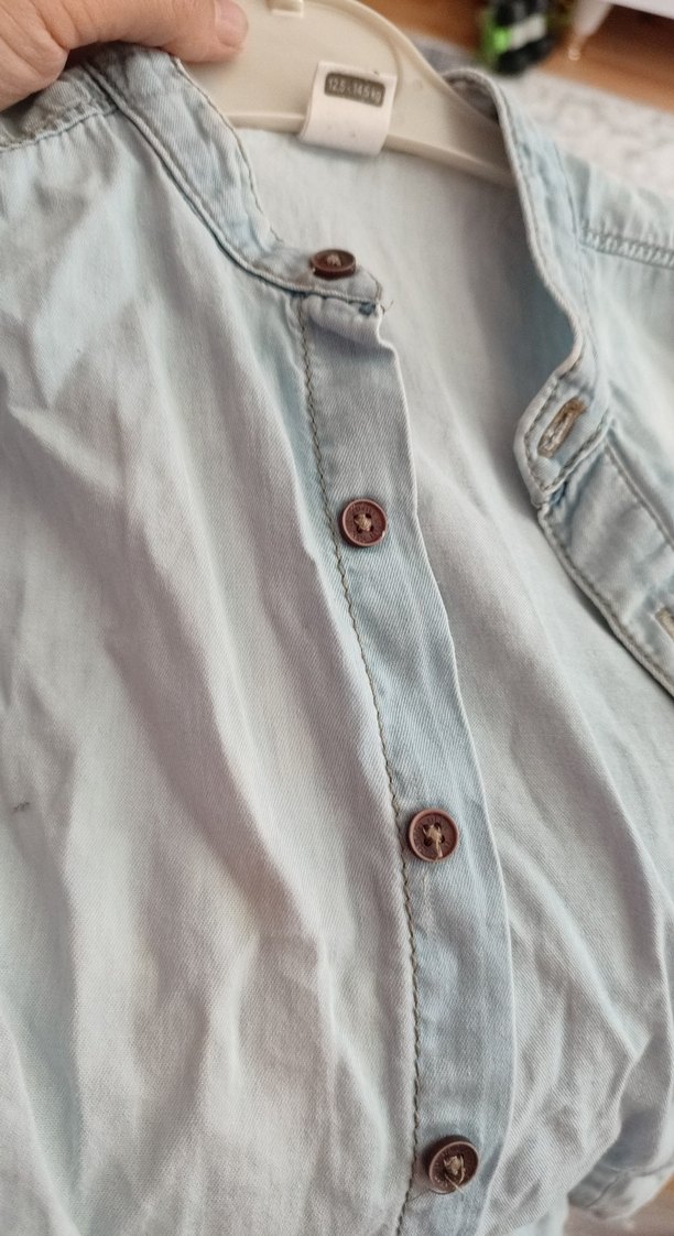 Gri Denim Erkek Çocuk Uzun Kollu Gömlek - Görsel 3