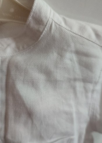 Düğmeli Beyaz Erkek Gömlek - Görsel 2