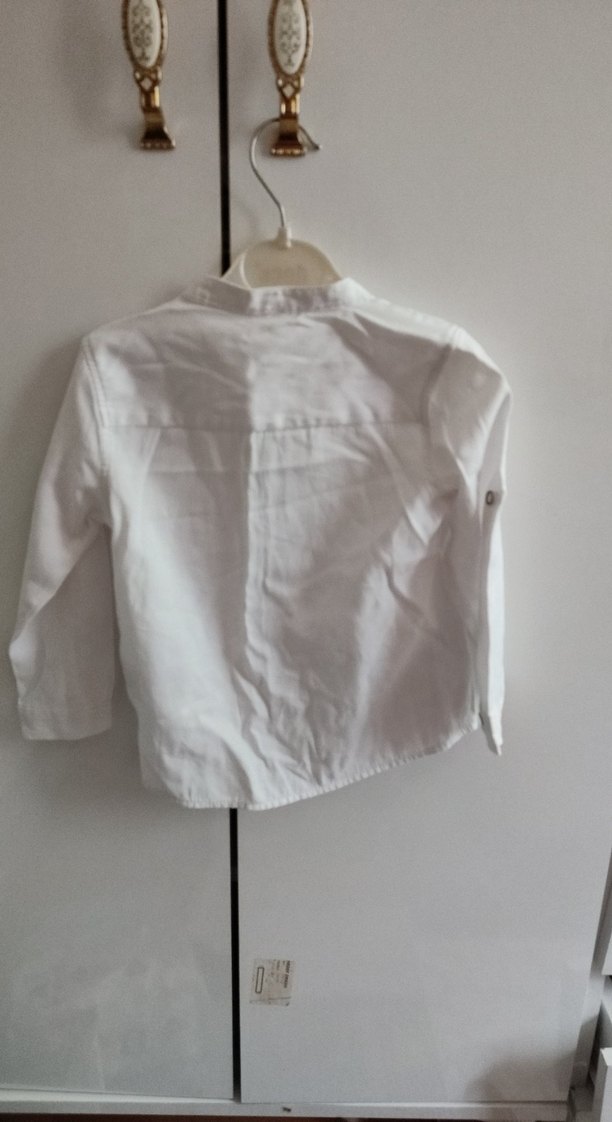 Düğmeli Beyaz Erkek Gömlek - Görsel 4