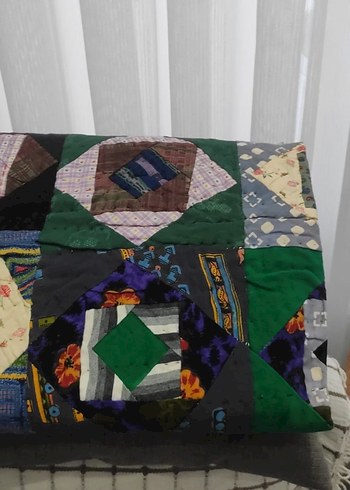 Renkli Desenli Patchwork örtü