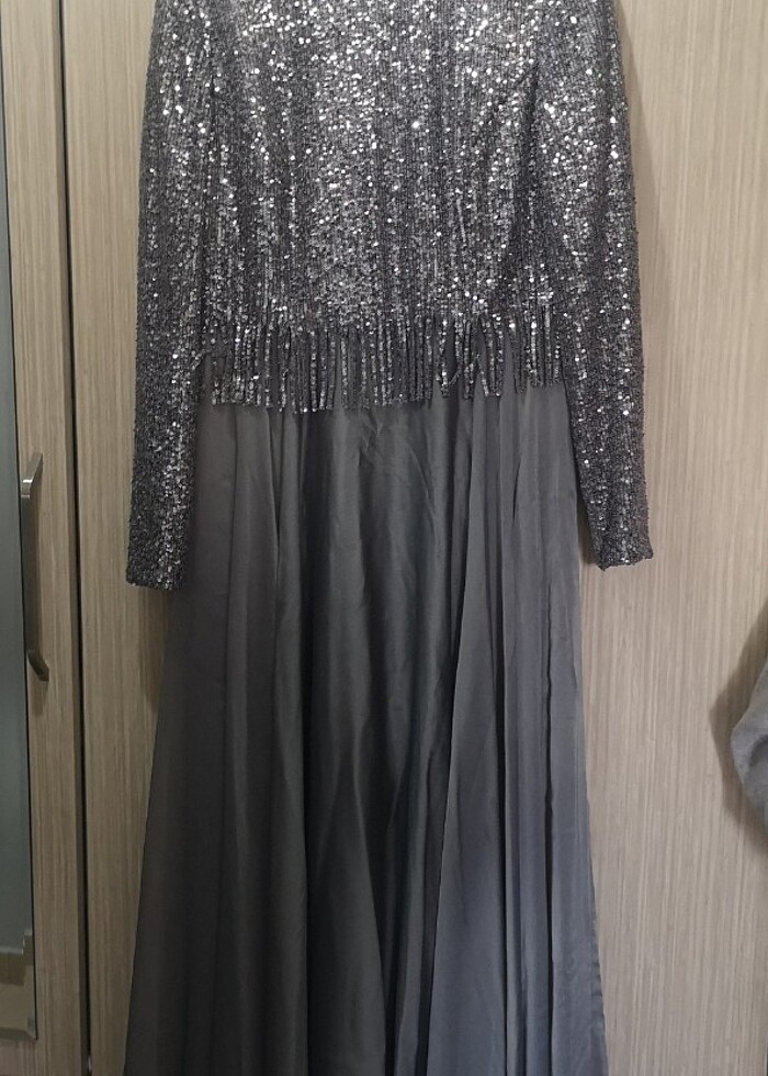 Pullu abiye pullu tesettür abiye - Görsel 4