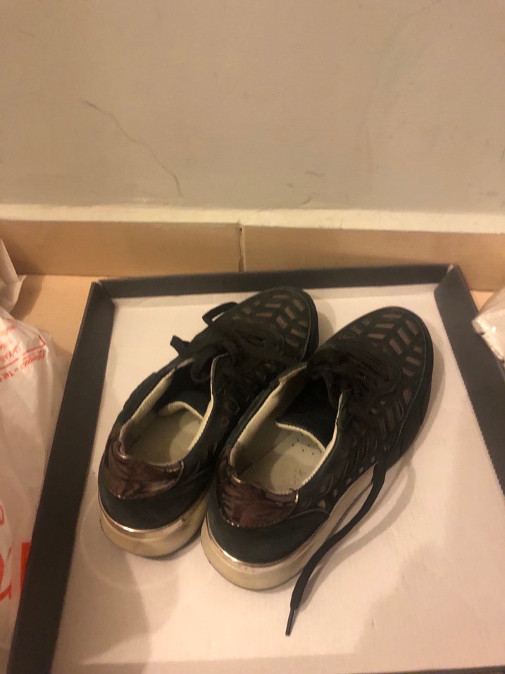 Kadın Siyah Platform Topuklu Bağcıklı Spor Ayakkabı - Görsel 3