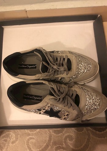 Gri Süet Platform Topuklu Kadın Spor Ayakkabı - Görsel 3