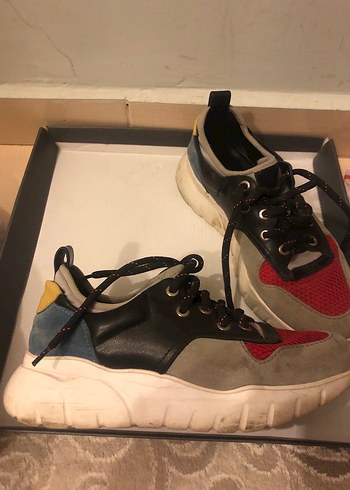 Kırmızı Gri Kadın Spor Ayakkabı - Görsel 2