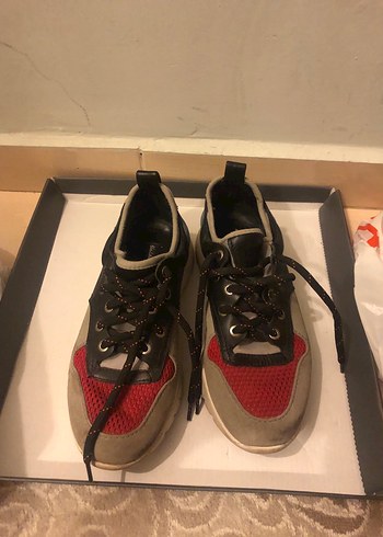 Kırmızı Gri Kadın Spor Ayakkabı - Görsel 6