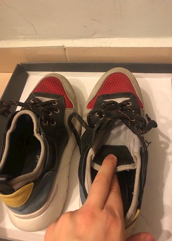 Kırmızı Gri Kadın Spor Ayakkabı - Görsel 5