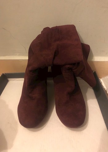 Bordo Süet Kadın Bot - Görsel 3