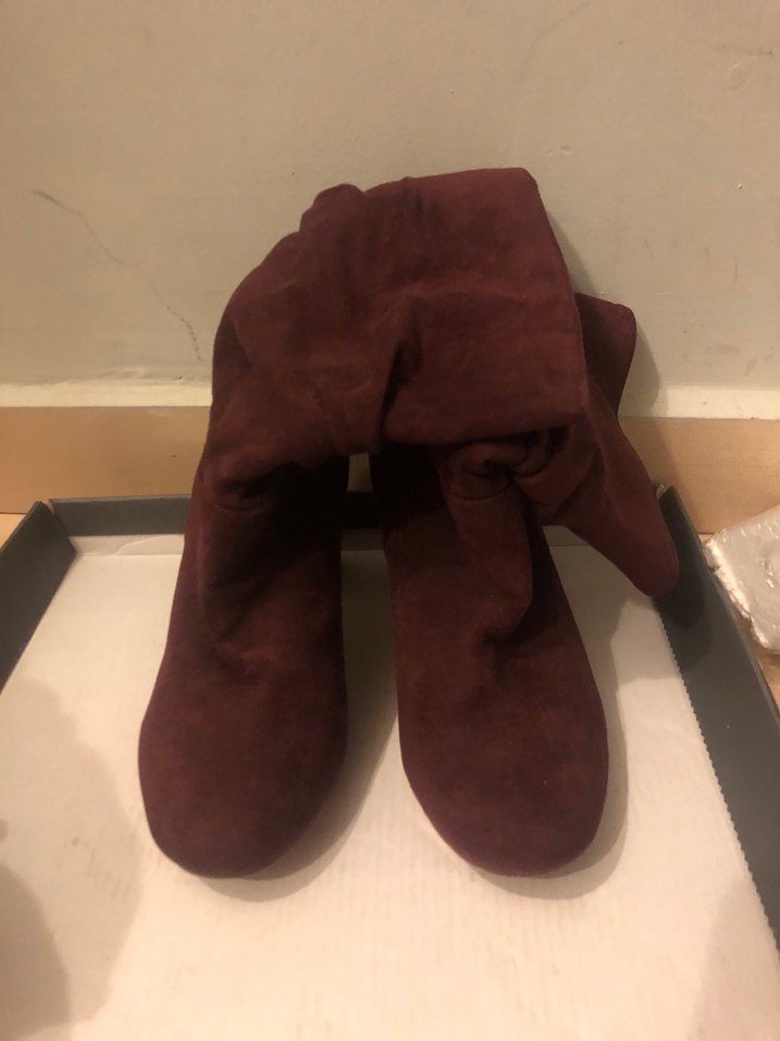 Bordo Süet Kadın Bot - Görsel 3