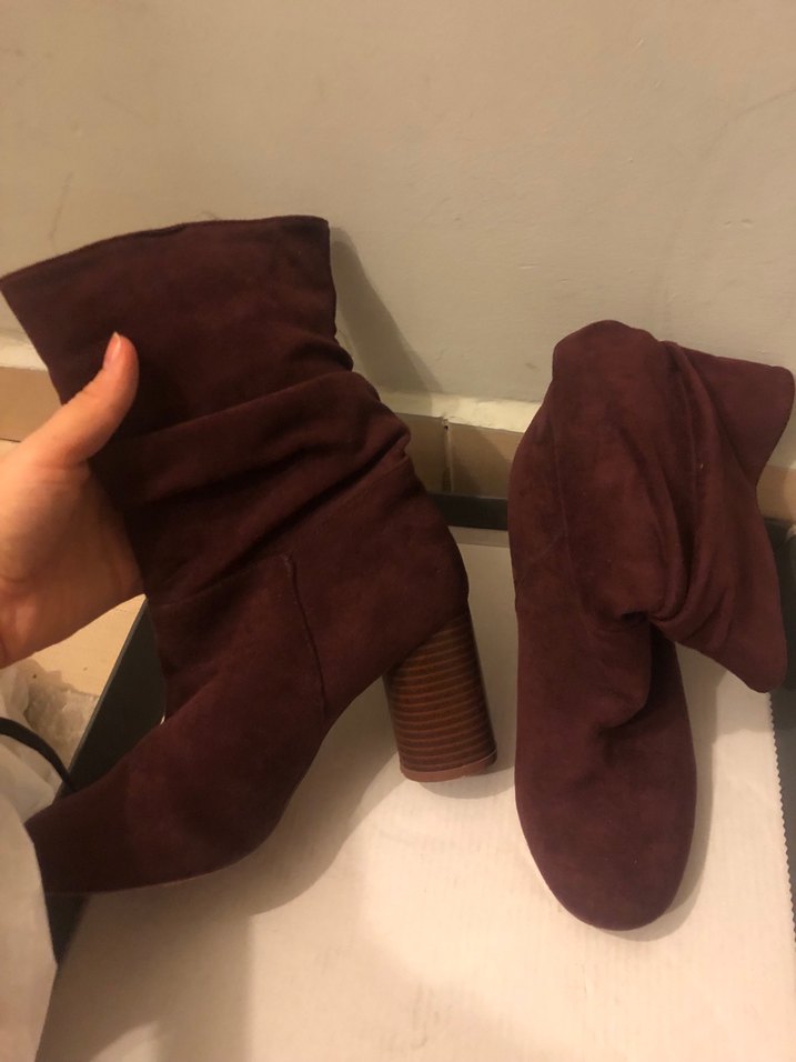 Bordo Süet Kadın Bot - Görsel 5