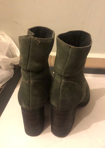 Kadın Haki Süet Topuklu Bot - Görsel 4