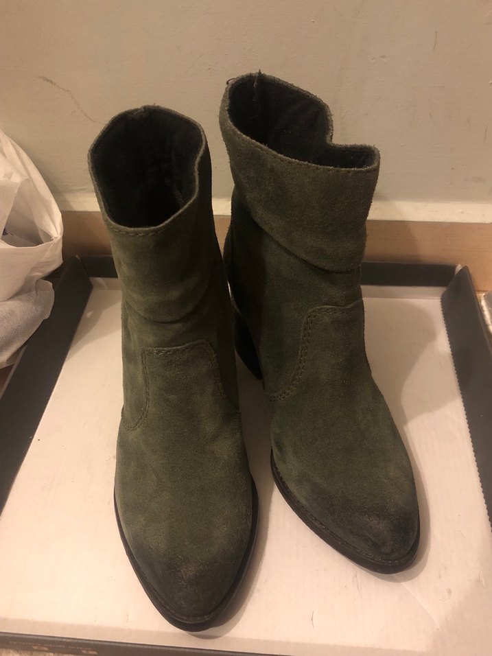 Kadın Haki Süet Topuklu Bot - Görsel 2