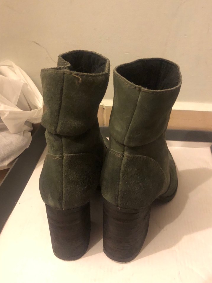 Kadın Haki Süet Topuklu Bot - Görsel 4