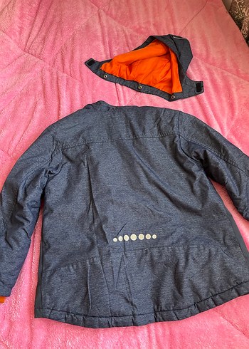 7 Yaş Beden H&M Kapüşonlu Gri Erkek Çocuk Mont
