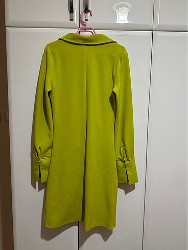 s Beden H&M Fıstık Yeşili Uzun Kollu Kısa Elbise