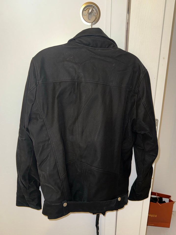 Kadın Siyah Nubuk Biker Ceket - Görsel 4