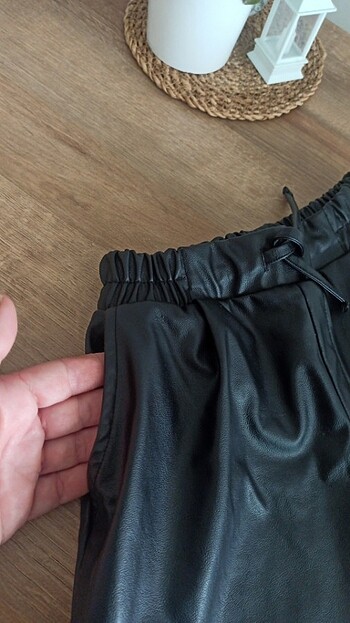 7 Yaş Beden siyah Renk Deri şort