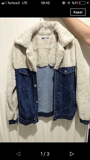 Peluş kot çeket