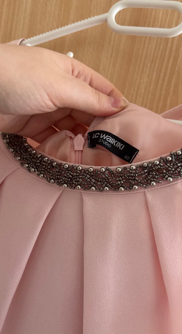 Pudra Renk Drapeli Midi Elbise Lc Waikiki - Görsel 4