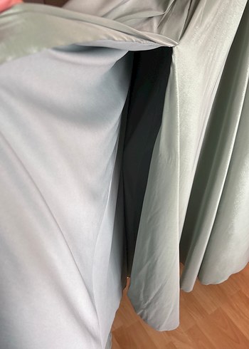 Yeşil Mint Straplez Uzun Pilili Abiye Elbise 48 beden - Görsel 8