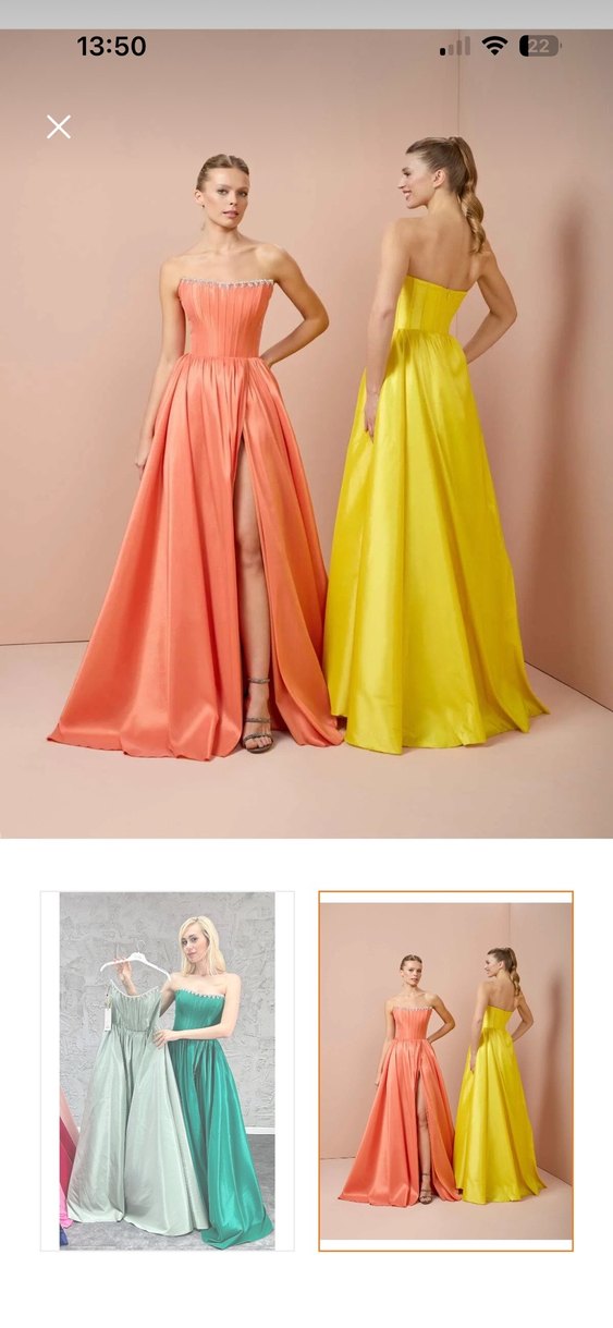 Yeşil Mint Straplez Uzun Pilili Abiye Elbise 48 beden - Görsel 2