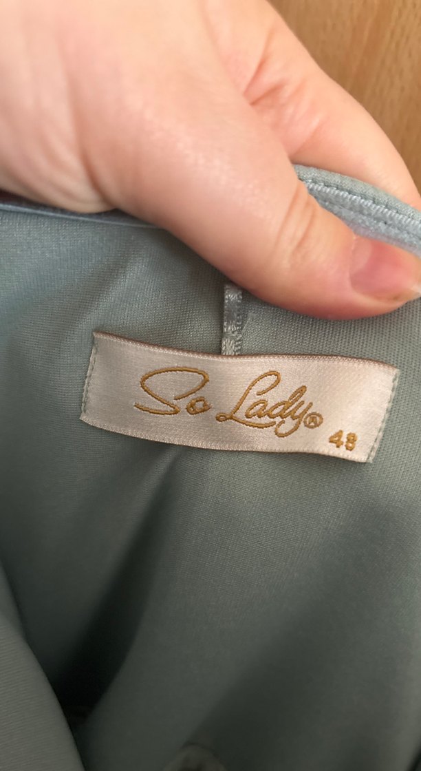 Yeşil Mint Straplez Uzun Pilili Abiye Elbise 48 beden - Görsel 4