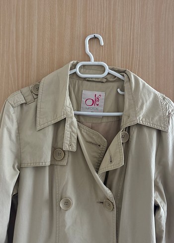 Bej Düğmeli Midi Kadın Trençkot 40 Beden - Görsel 2