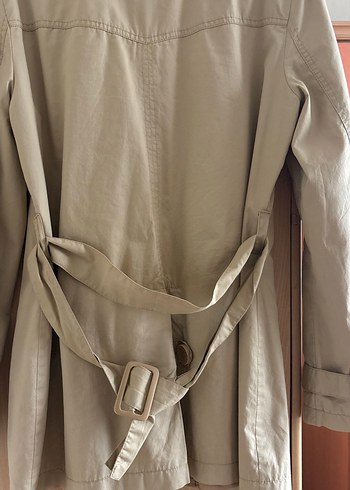 Bej Düğmeli Midi Kadın Trençkot 40 Beden - Görsel 4