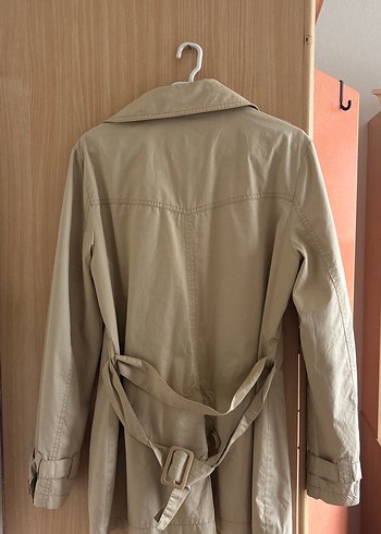 Bej Düğmeli Midi Kadın Trençkot 40 Beden - Görsel 3